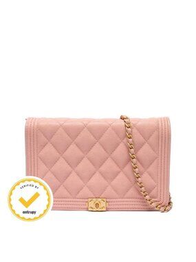 Chanel Chain Wallet Caviar Leather Gold